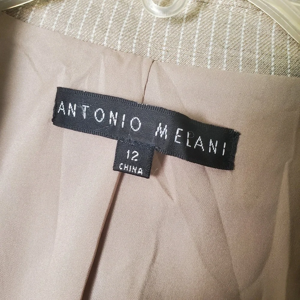 Antonio Melani Tan Pinstripe Blazer Women's‎ Career Suit Jacket